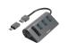 Hama USB Hub, 3x USB-A 3.2 Gen 1, SD, microSD, USB-C Adapter, must/hall - USB jagaja