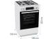 Gorenje, 70 L, laius 50 cm, valge - Gaasipliit elektriahjuga