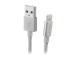 SBS Silver Metal Braided, USB-A - Lightning, hõbe - Kaabel