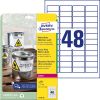 Kleebisetikett polüesterkilest ilmastikukindel AVERY Zweckform 45,7x21,2mm 20 lehte pakis (L4778-20)